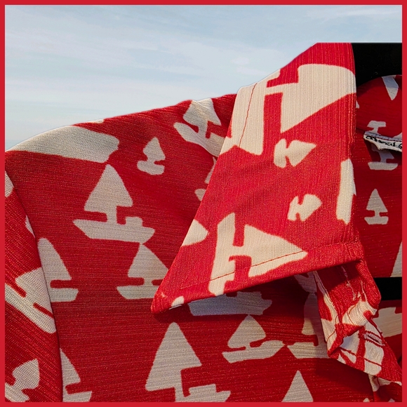 Vintage 80s Womens Red Top Button Up Blouse Nautical Sailboat Booth Bay Small - Picture 2 of 8